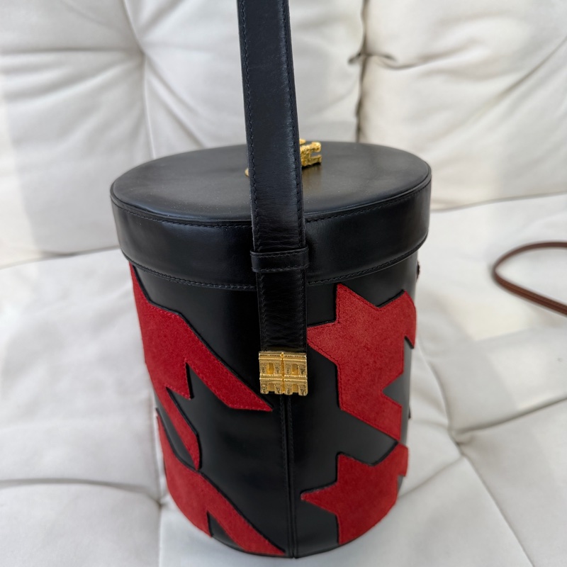 celine千烏格 凱旋門扣 圓筒 單肩包 Vintage 稀有 絕貨-3