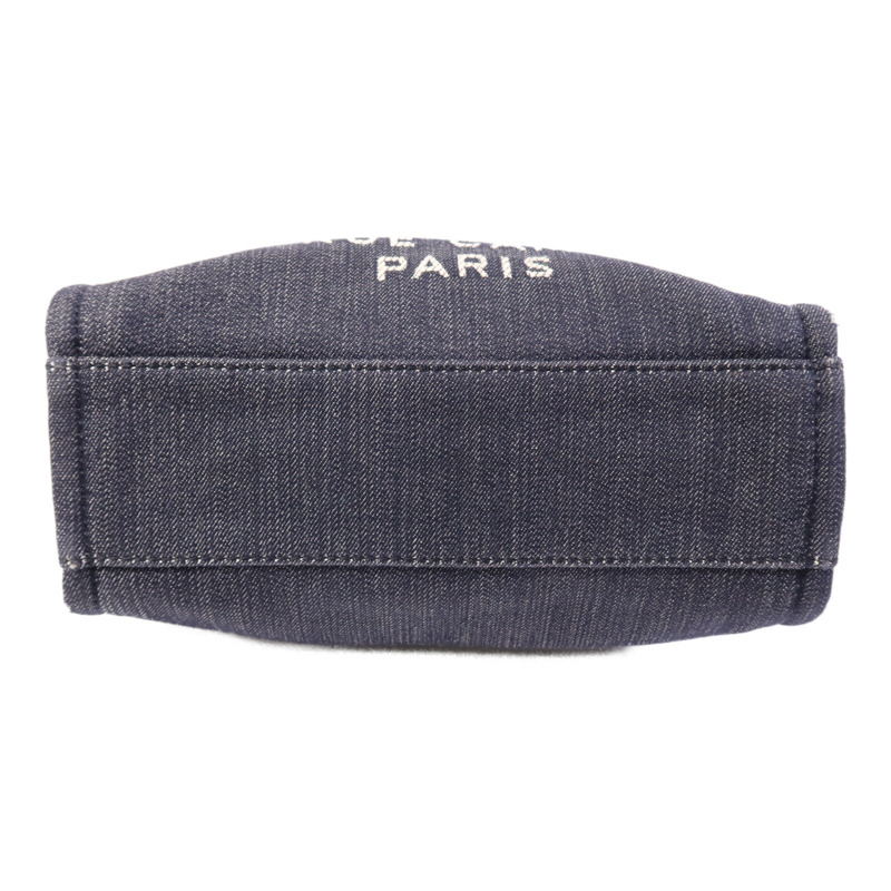 CHANEL 帆布Deauville Tote銀扣肩背袋-3