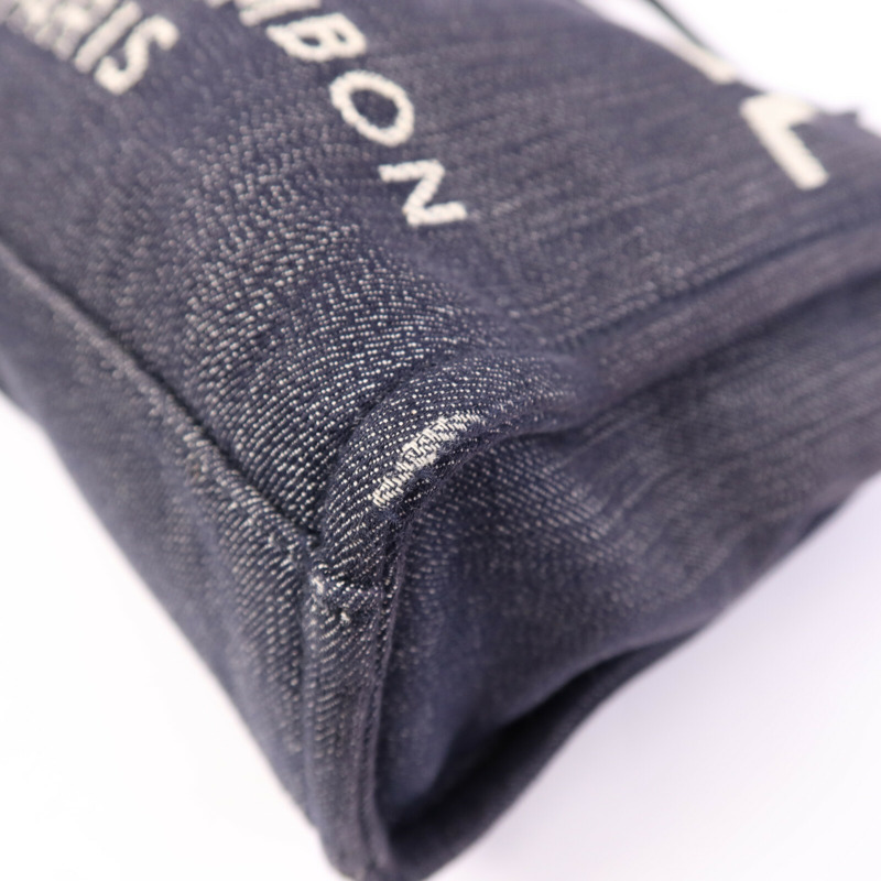 CHANEL 帆布Deauville Tote銀扣肩背袋-10