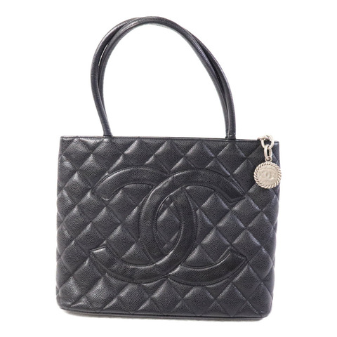 CHANEL 牛皮皮革Shoulder Bag銀扣肩背袋