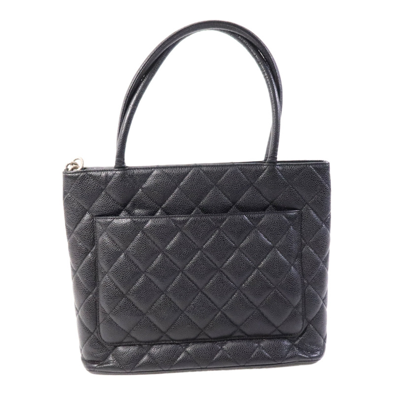 CHANEL 牛皮皮革Shoulder Bag銀扣肩背袋-1