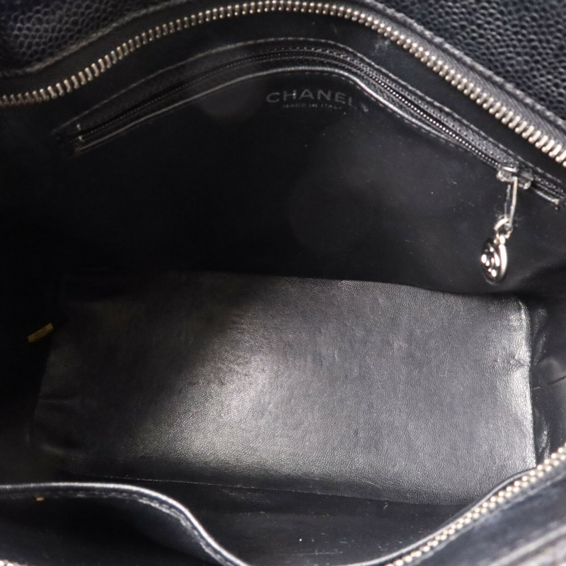 CHANEL 牛皮皮革Shoulder Bag銀扣肩背袋-4