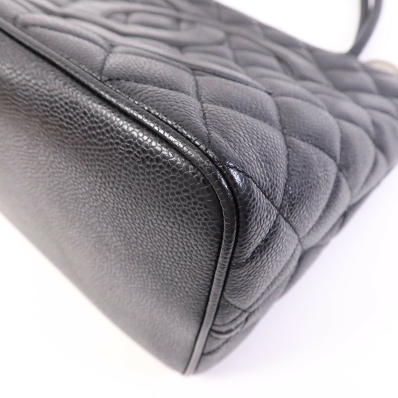 CHANEL 牛皮皮革Shoulder Bag銀扣肩背袋-10