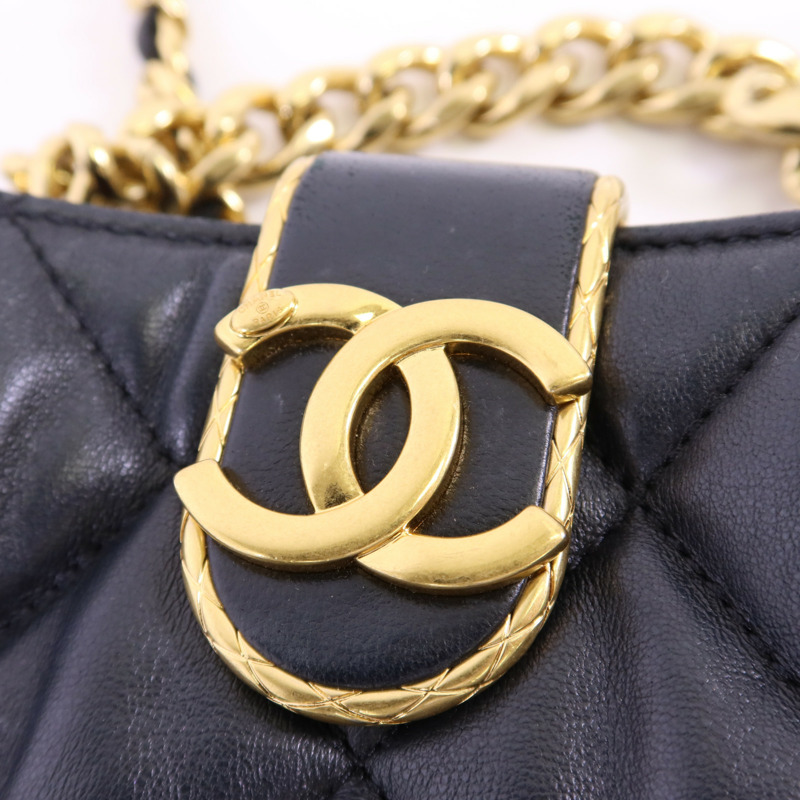 CHANEL 羊皮皮革Chain Shoulder Bag金扣手挽肩背兩用袋-8