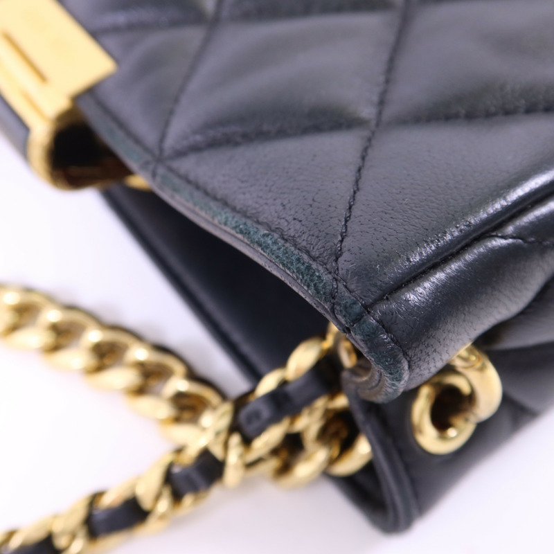 CHANEL 羊皮皮革Chain Shoulder Bag金扣手挽肩背兩用袋-14