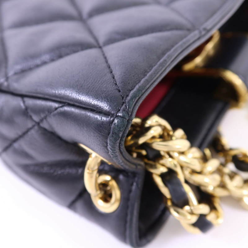 CHANEL 羊皮皮革Chain Shoulder Bag金扣手挽肩背兩用袋-16