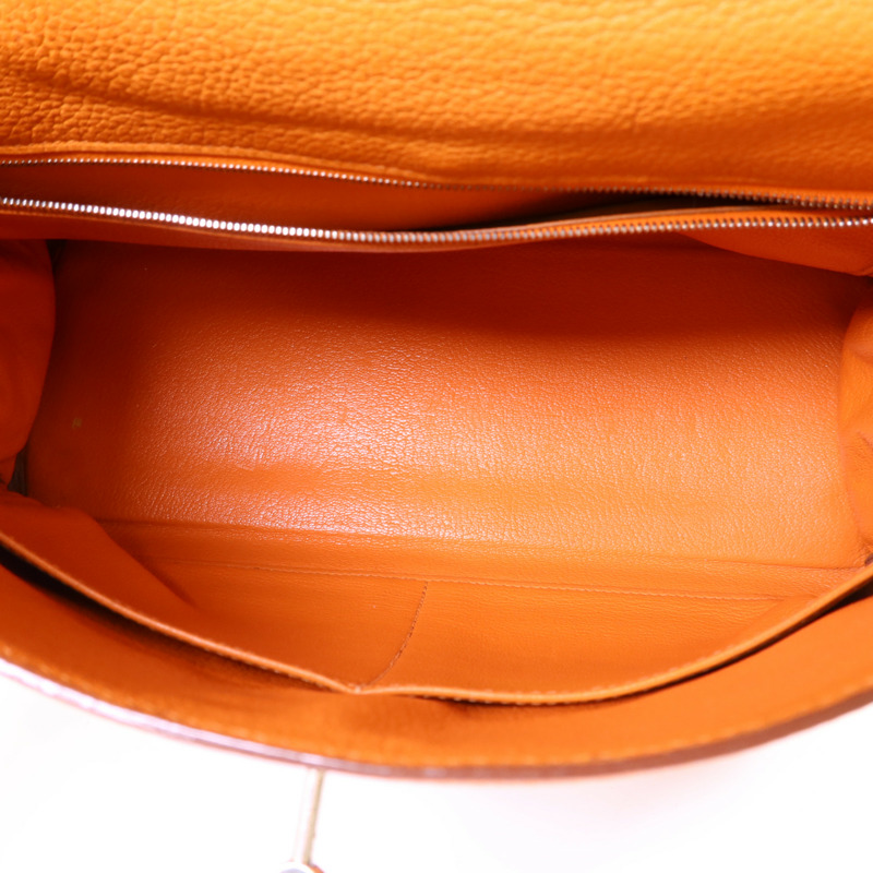 HERMES Clemence皮革Kelly 32銀扣手挽肩背兩用袋-5