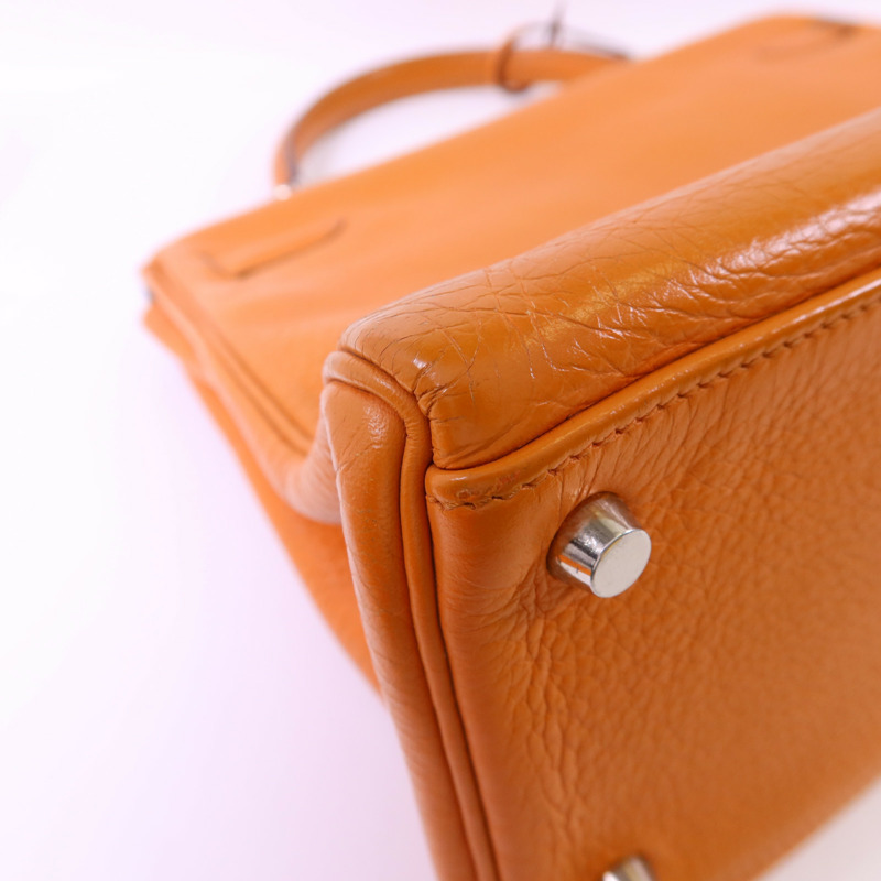 HERMES Clemence皮革Kelly 32銀扣手挽肩背兩用袋-15
