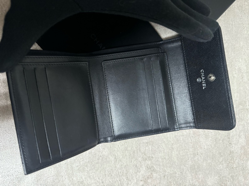 正品 Chanel boy 經典短夾黑銀-7