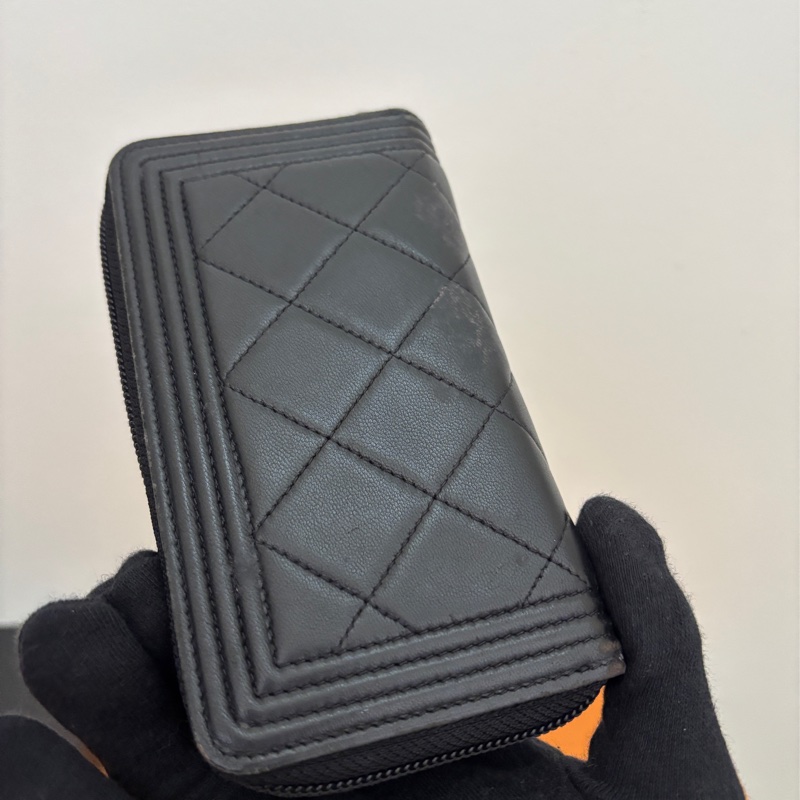 🔹 BOY CHANEL 菱格拉鍊中夾｜黑色-5