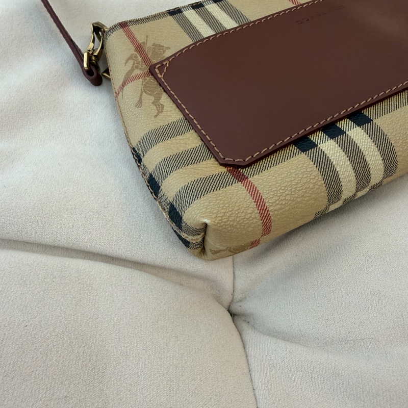 Burberry Hobo 格紋 麻將包 戰馬-4