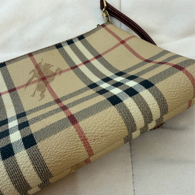 Burberry Hobo 格紋 麻將包 戰馬-6