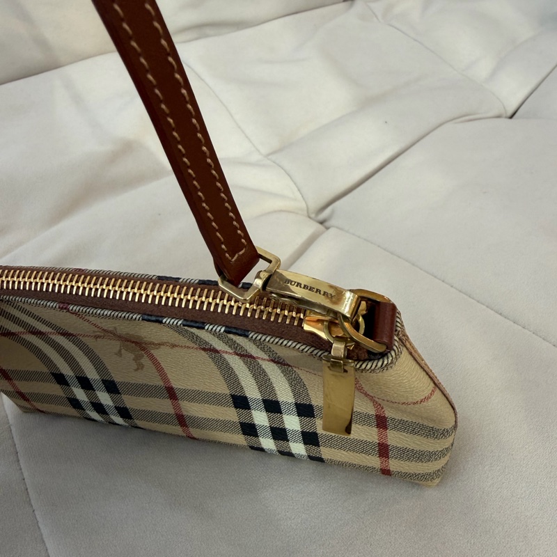 Burberry Hobo 格紋 麻將包 戰馬-10