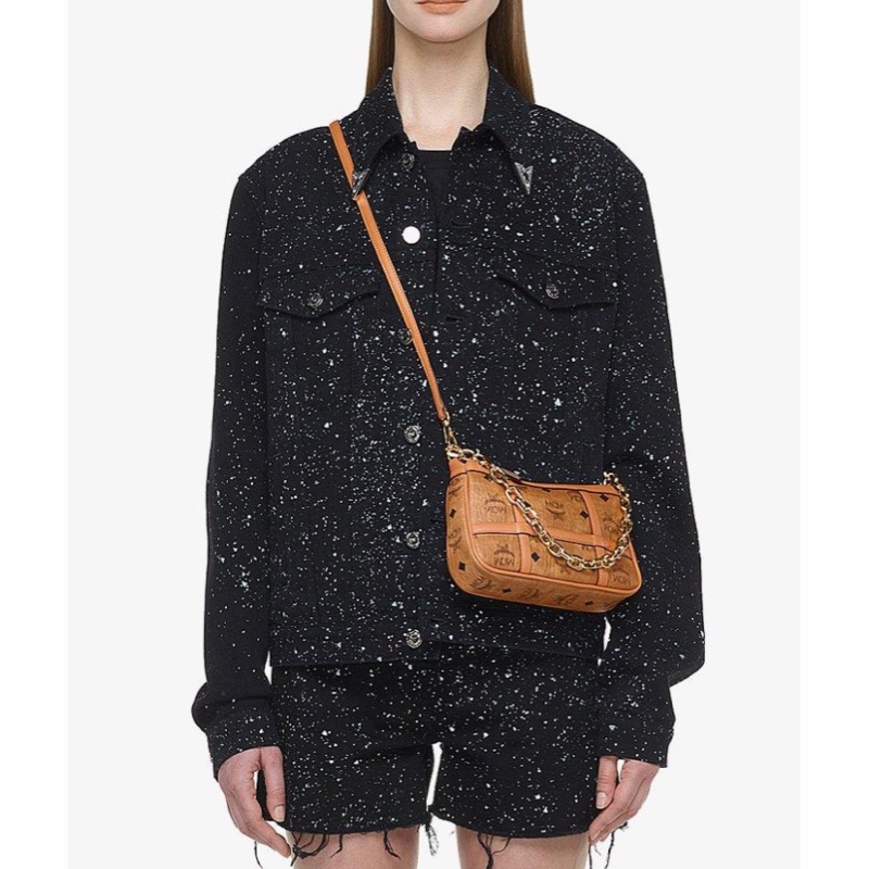 MCM 女士 徽標印花拉鍊單肩包均碼碼21cm*5cm*12.5cm-4