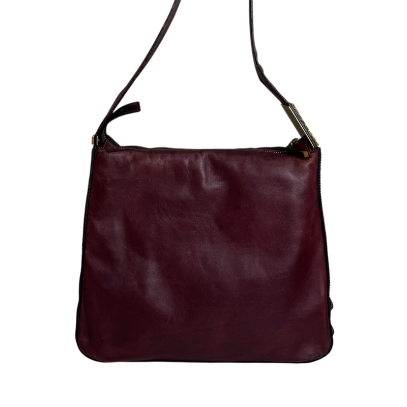 Celine 酒紅色單肩包 vintage 中古-2