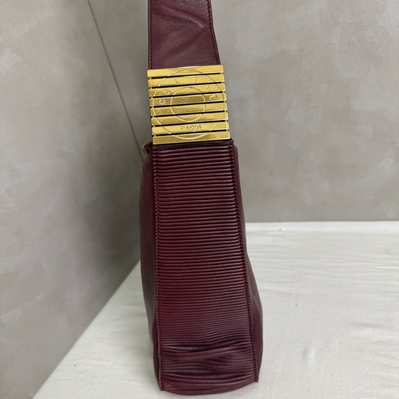 Celine 酒紅色單肩包 vintage 中古-5