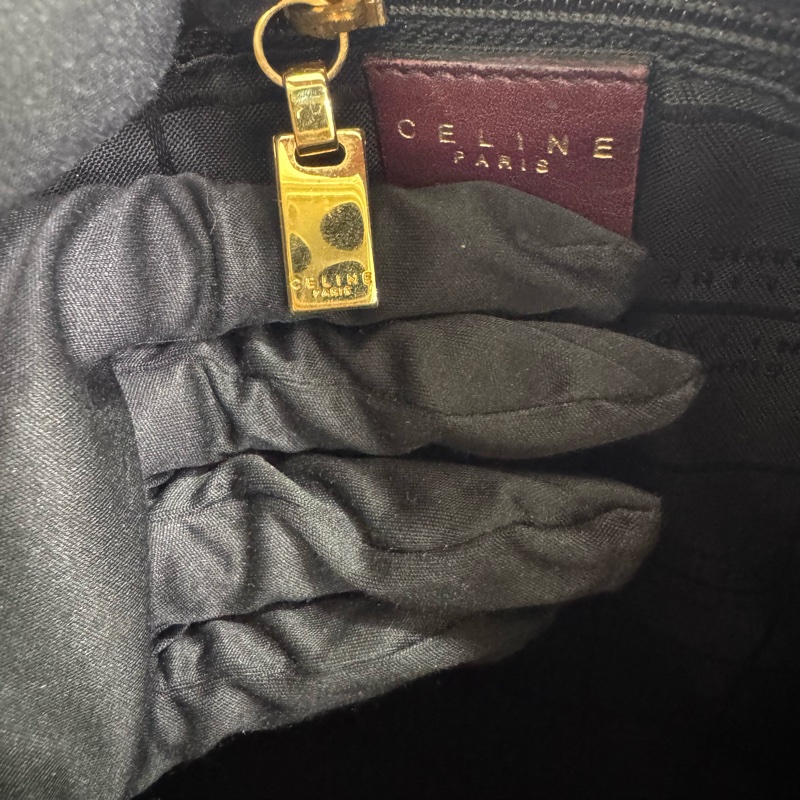 Celine 酒紅色單肩包 vintage 中古-21