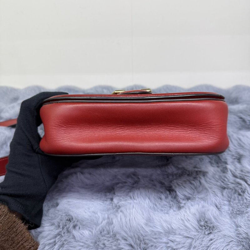 COACH 蔻馳BEAT C釦雙背帶斜背馬鞍包(紅)-2