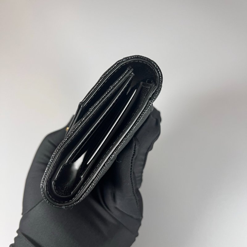 全新品 YSL 403943 黑魚子醬三折短夾-2