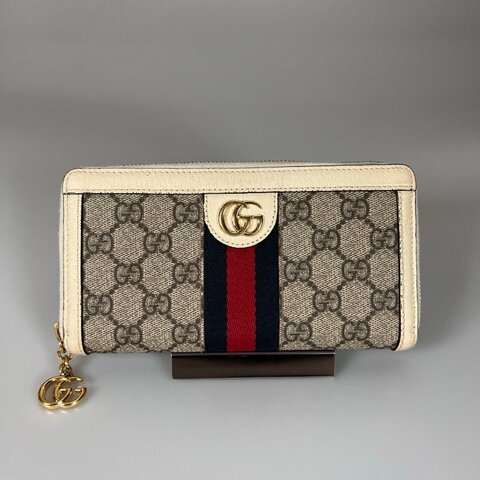 GUCCI 523154 白ㄇ拉長夾