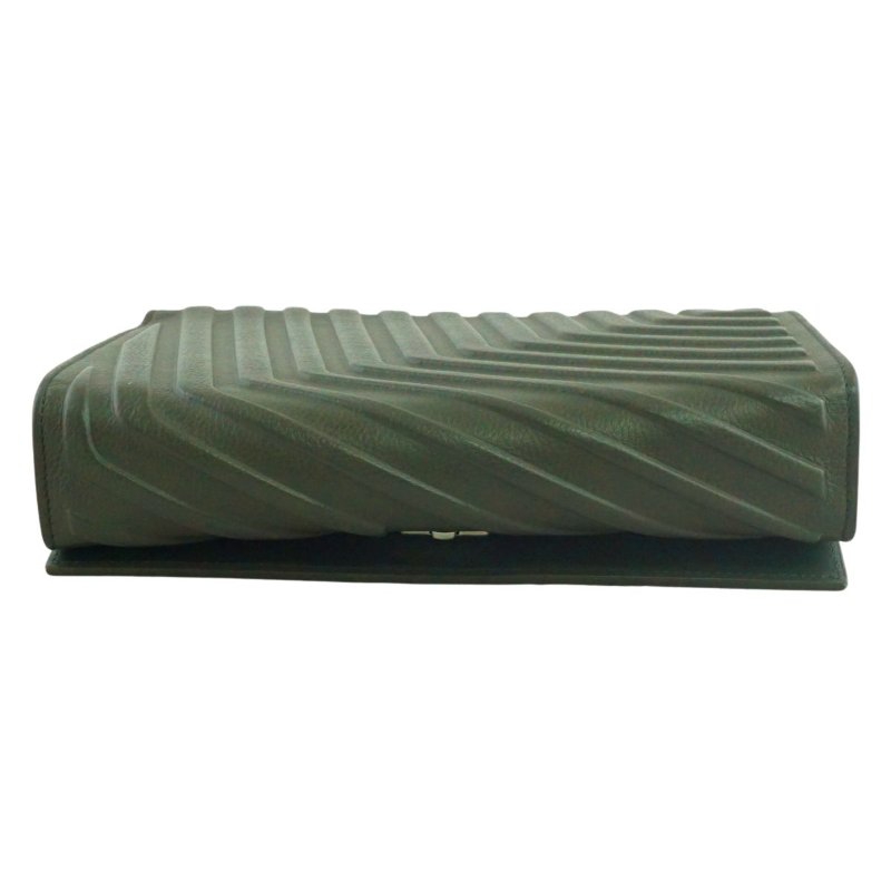 BALENCIAGA 巴黎世家 Car Flap 軍綠色牛皮中性斜背包-5