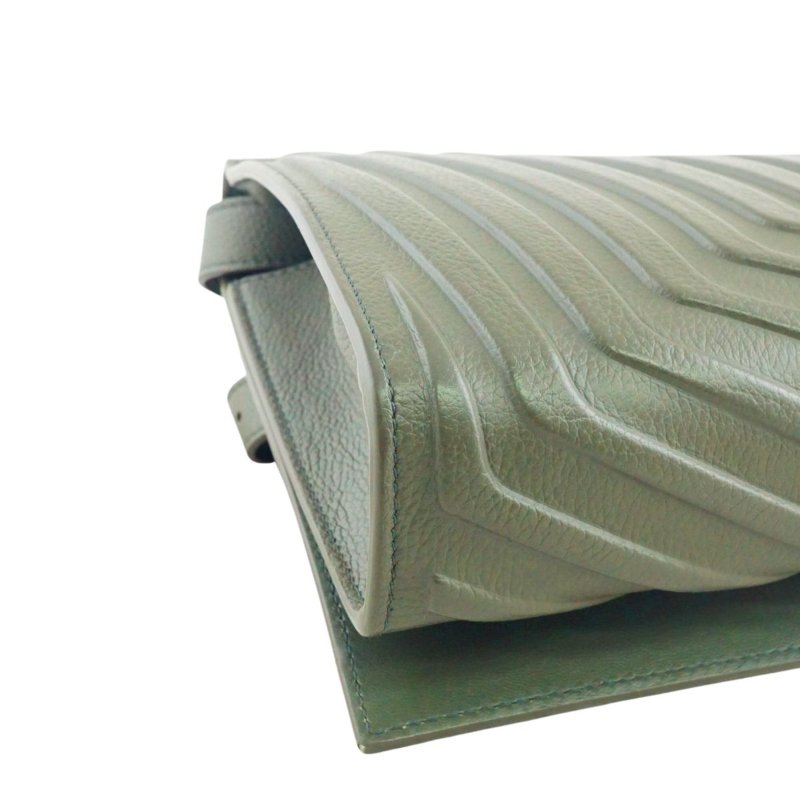 BALENCIAGA 巴黎世家 Car Flap 軍綠色牛皮中性斜背包-8