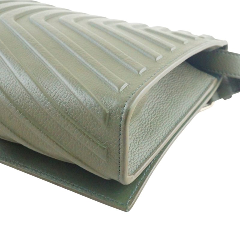 BALENCIAGA 巴黎世家 Car Flap 軍綠色牛皮中性斜背包-9