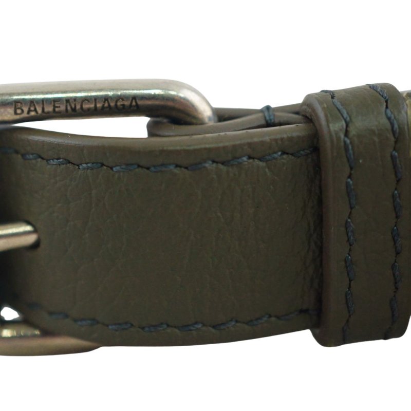 BALENCIAGA 巴黎世家 Car Flap 軍綠色牛皮中性斜背包-12