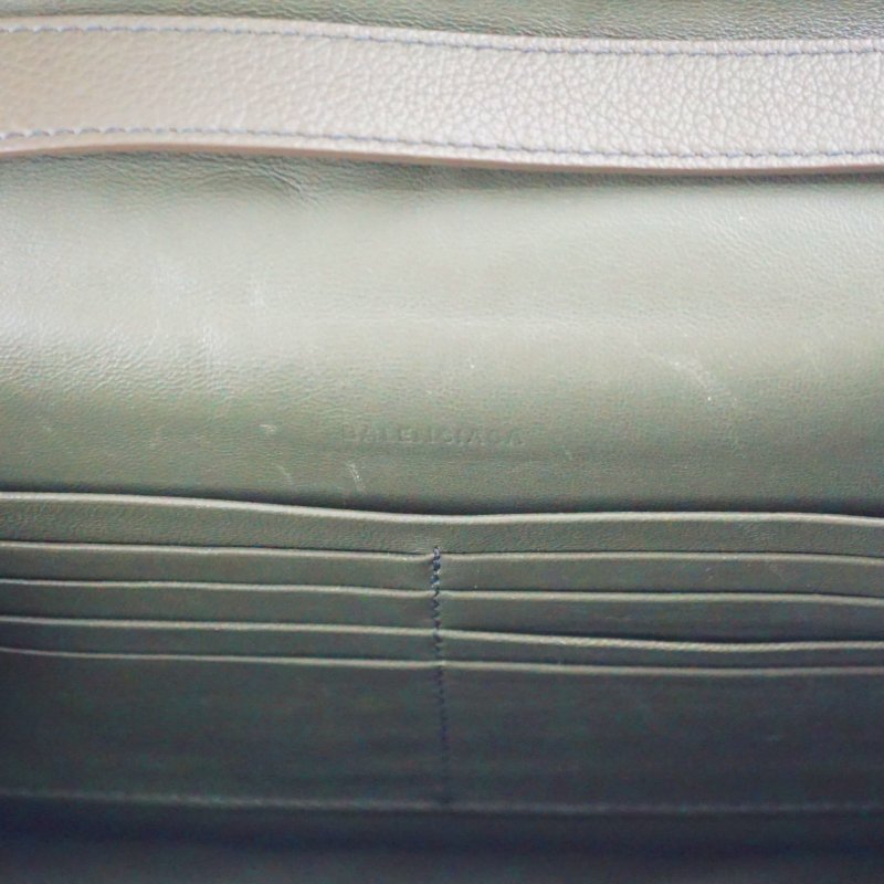 BALENCIAGA 巴黎世家 Car Flap 軍綠色牛皮中性斜背包-17