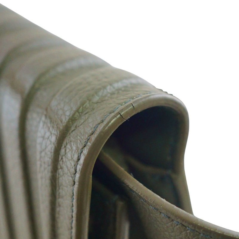 BALENCIAGA 巴黎世家 Car Flap 軍綠色牛皮中性斜背包-21