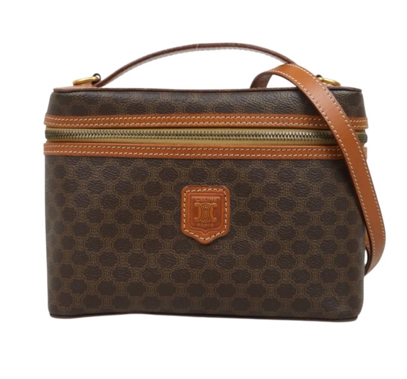 「JL精品代購」98新 Celine 老花 化妝包 手提/單肩包-3