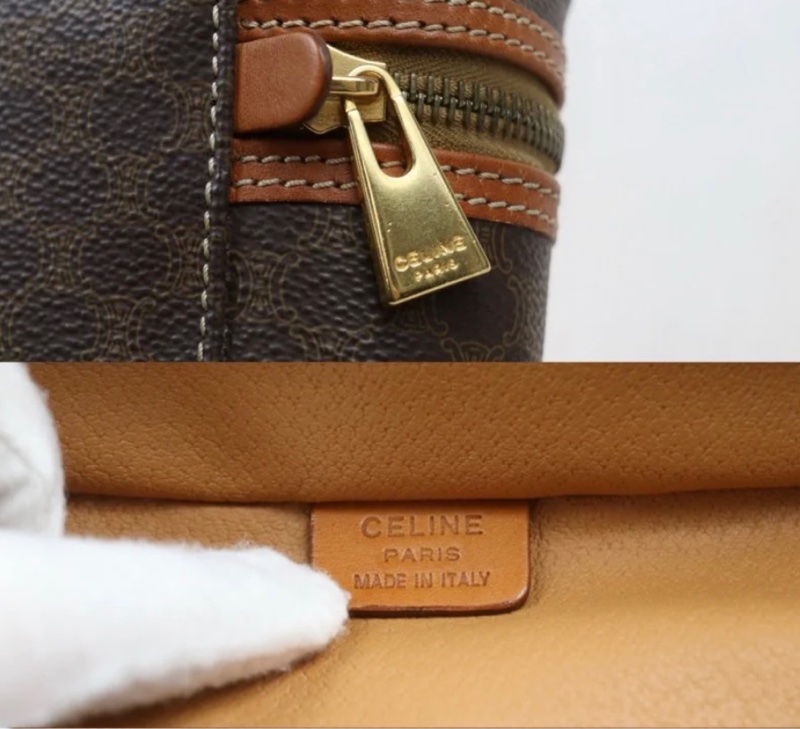 「JL精品代購」98新 Celine 老花 化妝包 手提/單肩包-11