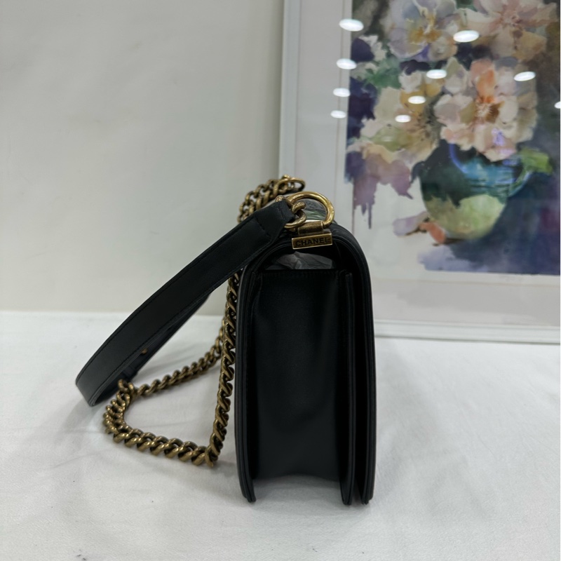 Chanel香奈兒leboy系列 限量拼色琺瑯扣做舊鏈條包 單肩腋下包 尺寸：28*15*5cm 鐳射21開 附身份卡-3