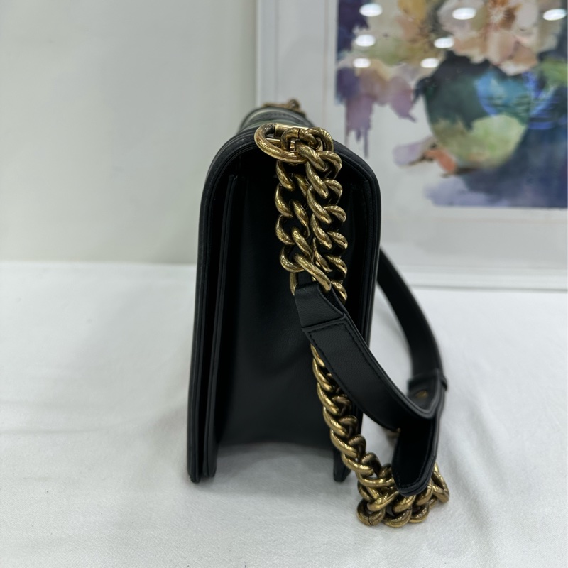 Chanel香奈兒leboy系列 限量拼色琺瑯扣做舊鏈條包 單肩腋下包 尺寸：28*15*5cm 鐳射21開 附身份卡-4