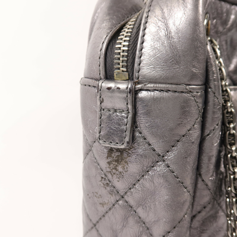 CHANEL 牛皮皮革Shoulder Bag銀扣鏈帶肩背袋-15
