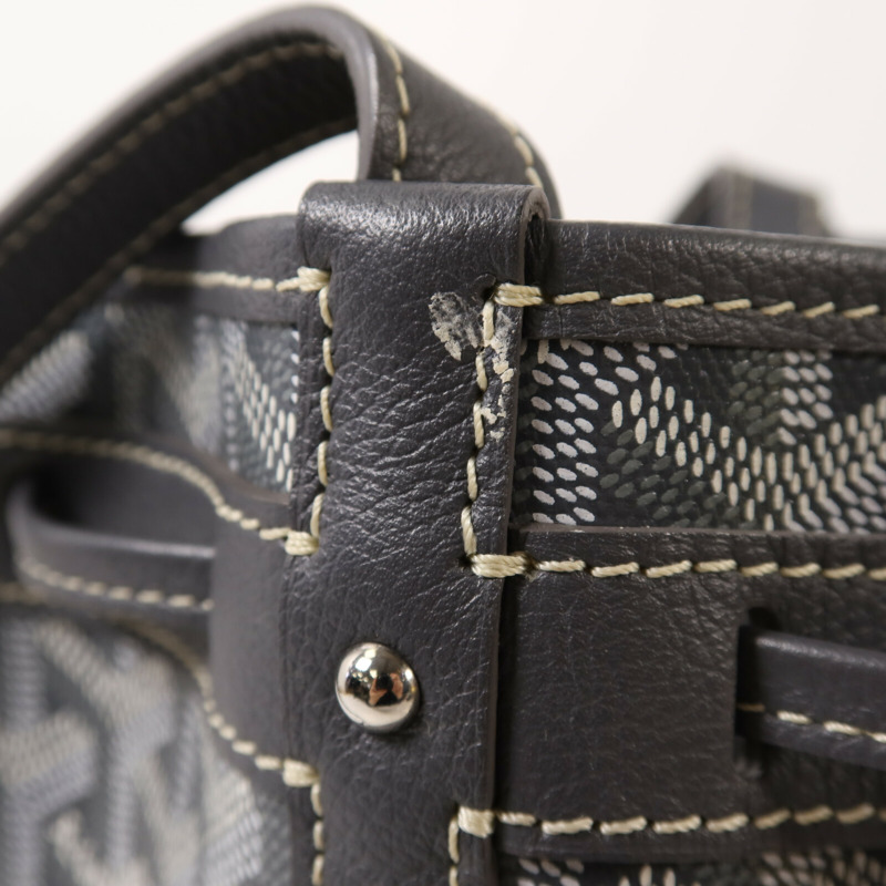 GOYARD 塗層帆布Petit Flot Bucket Bag銀扣肩背袋-12
