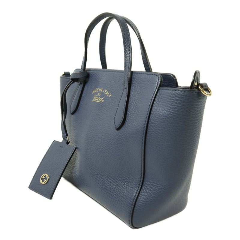 GUCCI 牛皮皮革2 Way Shoulder銀扣手挽肩背兩用袋-2