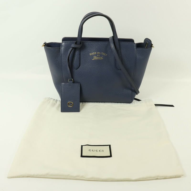 GUCCI 牛皮皮革2 Way Shoulder銀扣手挽肩背兩用袋-7