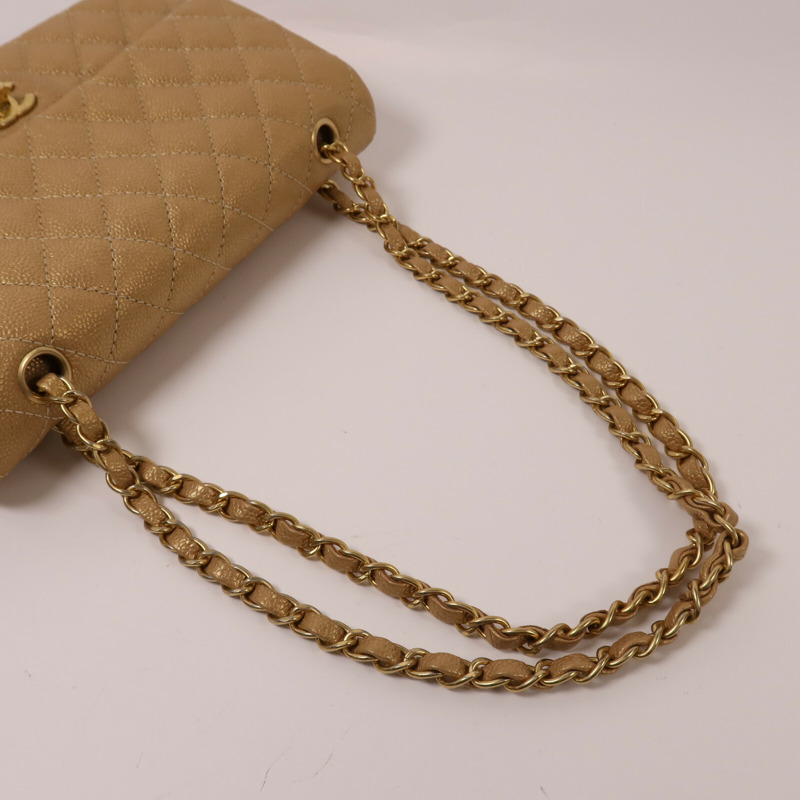 CHANEL 牛皮皮革Classic 25金扣鏈帶肩背袋-8
