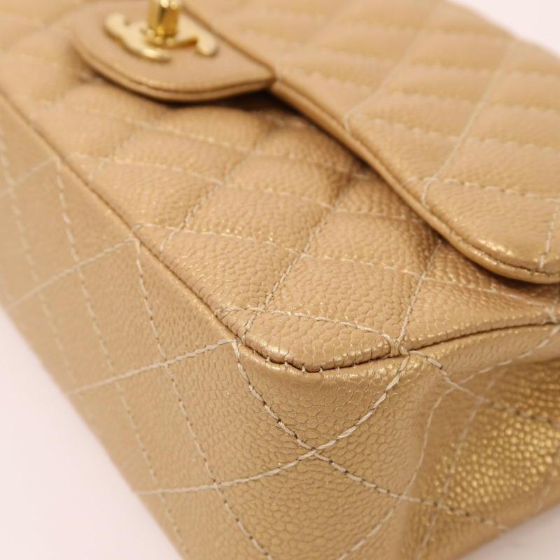 CHANEL 牛皮皮革Classic 25金扣鏈帶肩背袋-12