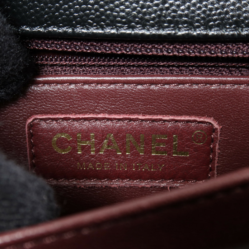 CHANEL 牛皮皮革Coco Handle金扣鏈帶手挽肩背兩用袋-5