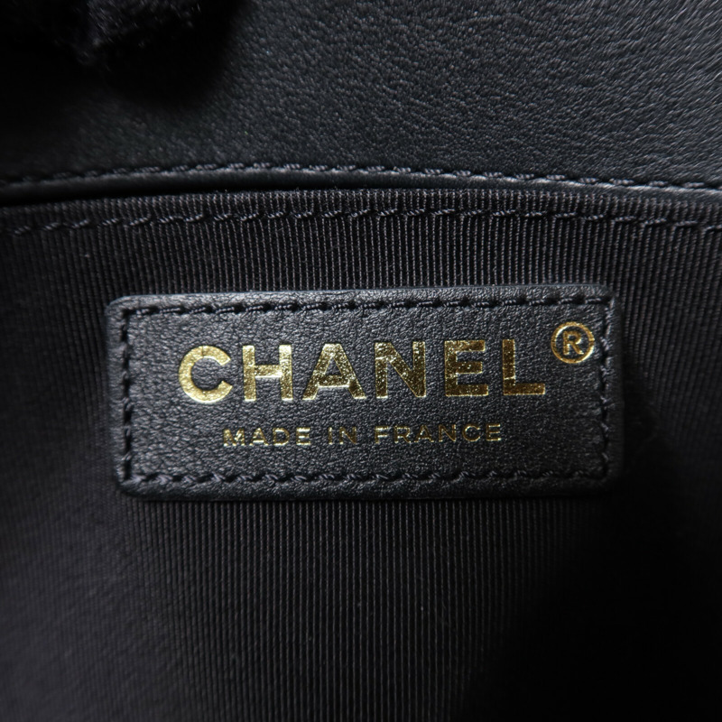 CHANEL 羊皮皮革Boy 25金扣鏈帶手挽肩背兩用袋-5