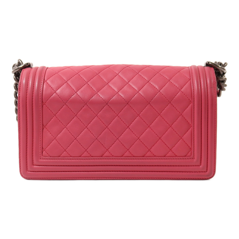 CHANEL 羊皮皮革Boy 25銀扣鏈帶肩背袋-1