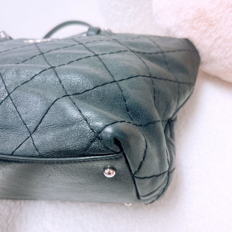 Chanel on the road tote 黑銀牛皮托特/肩背包-3