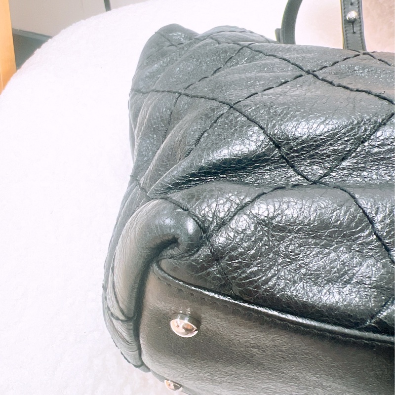 Chanel on the road tote 黑銀牛皮托特/肩背包-6