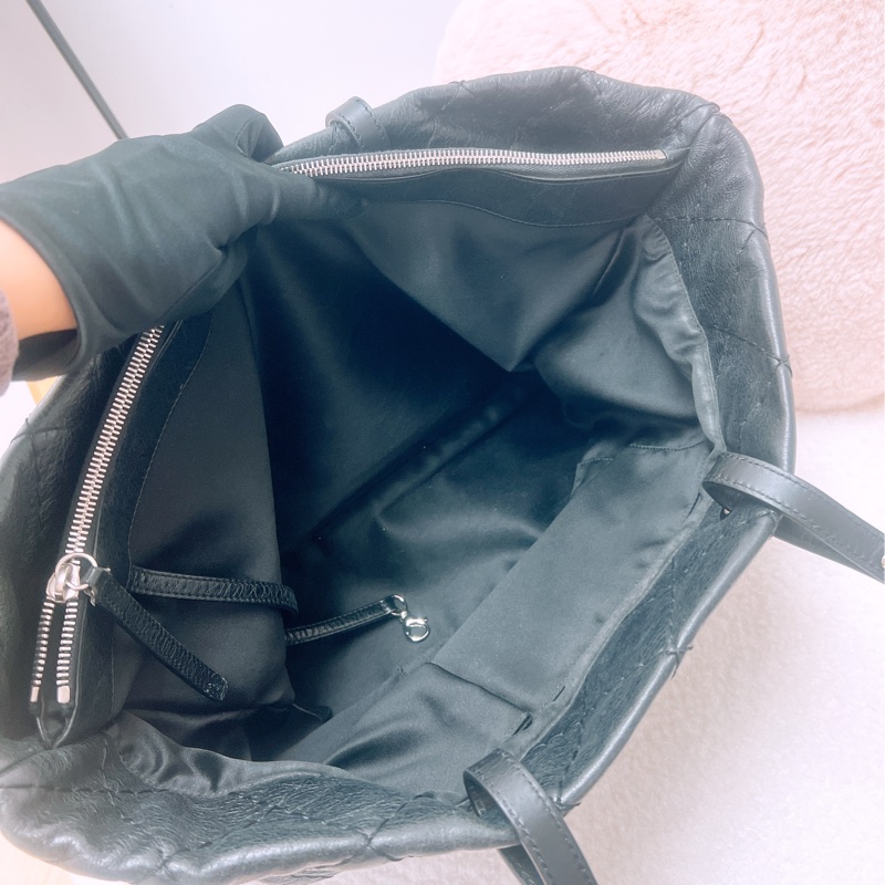 Chanel on the road tote 黑銀牛皮托特/肩背包-9