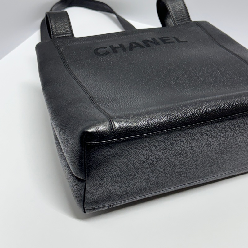 【超!級!新】 Chanel 黑銀 魚子醬牛皮 肩背托特包👜(專櫃261,300)-15
