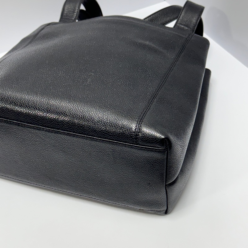 【超!級!新】 Chanel 黑銀 魚子醬牛皮 肩背托特包👜(專櫃261,300)-18