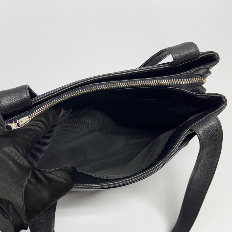 【超!級!新】 Chanel 黑銀 魚子醬牛皮 肩背托特包👜(專櫃261,300)-22