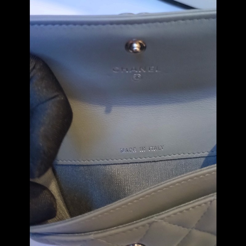Chanel 灰皮Boy下蓋卡片零錢包-11
